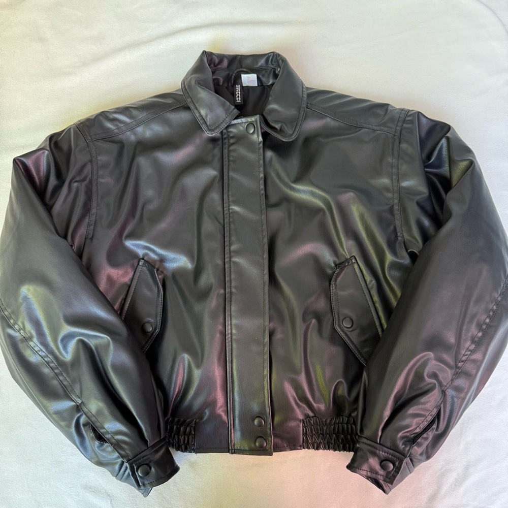 H&M COATED BOMBER JACKET SIZE SMALL